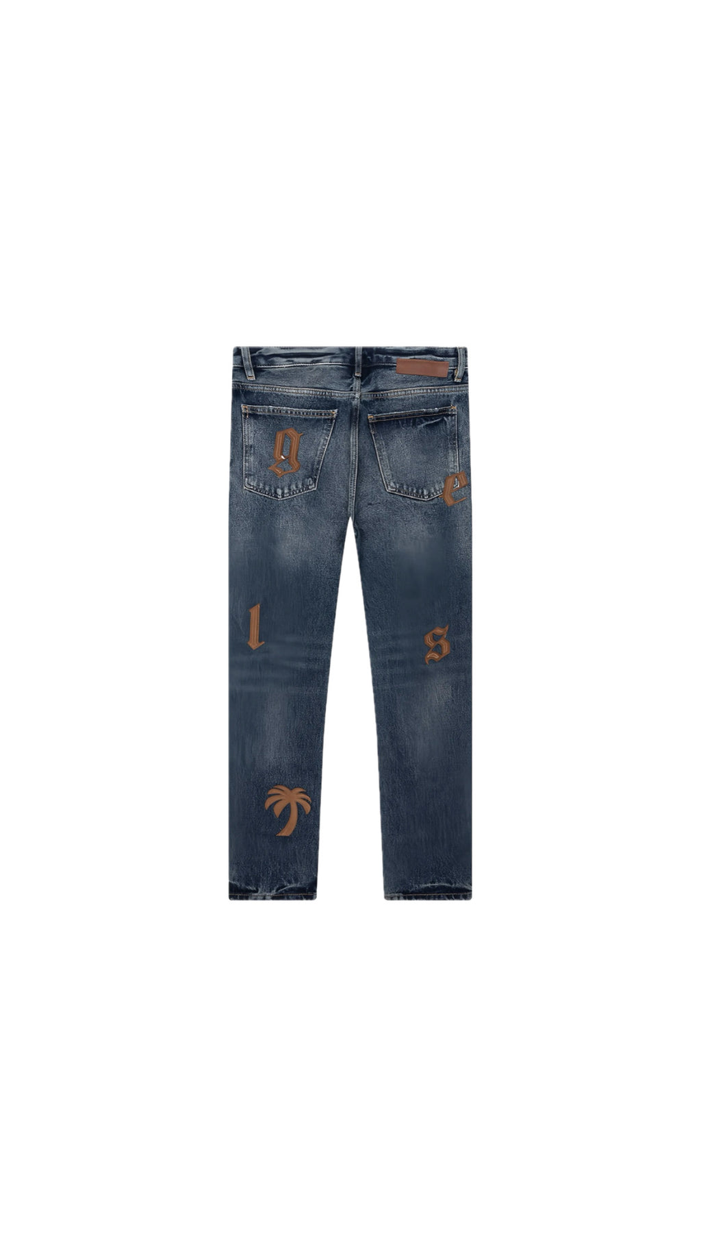 PALM ANGELS PATCHED LETTERS JEANS