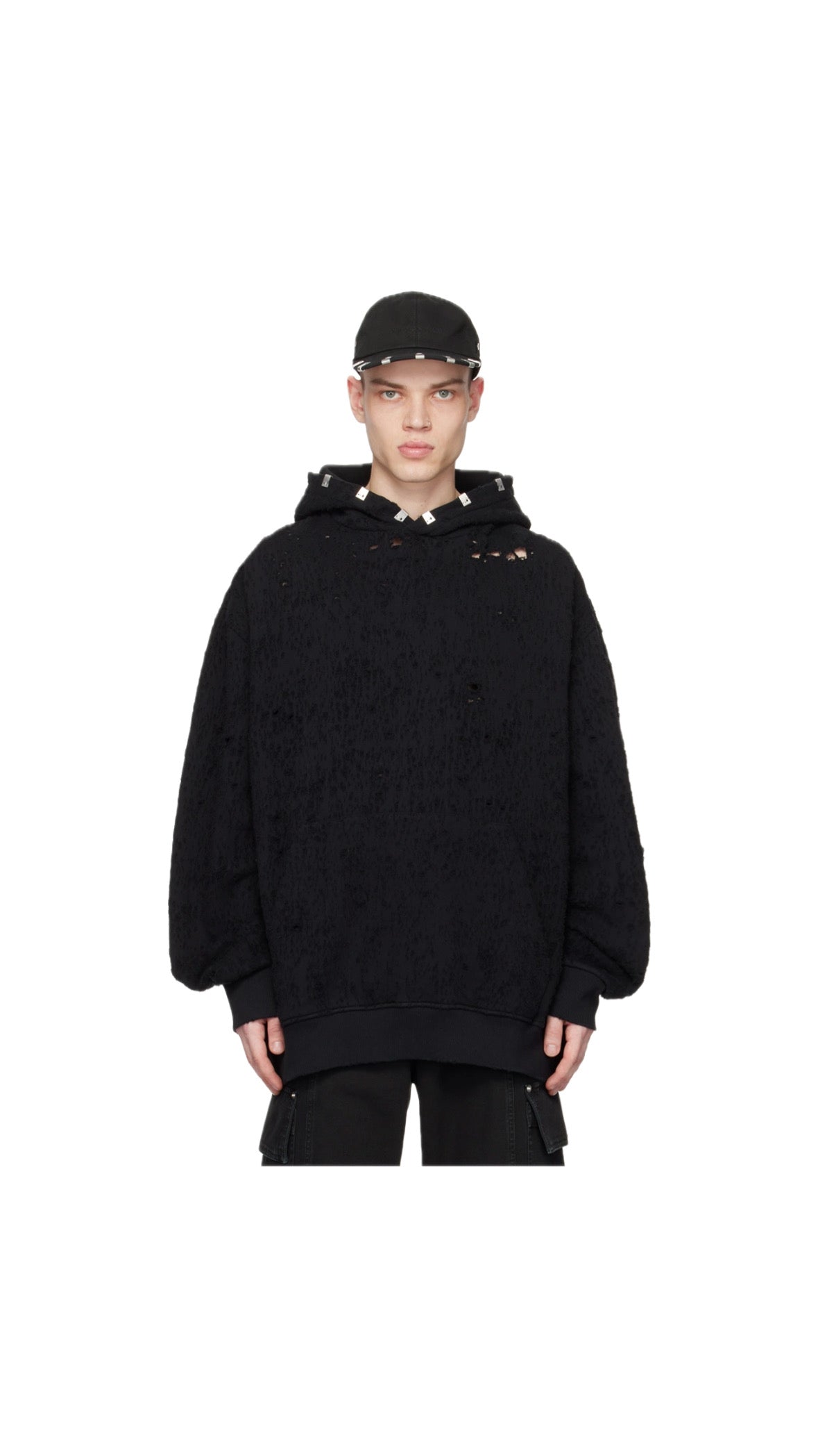 1017 ALYX 9SM DISTRESSED HOODIE WITH METAL HOOD