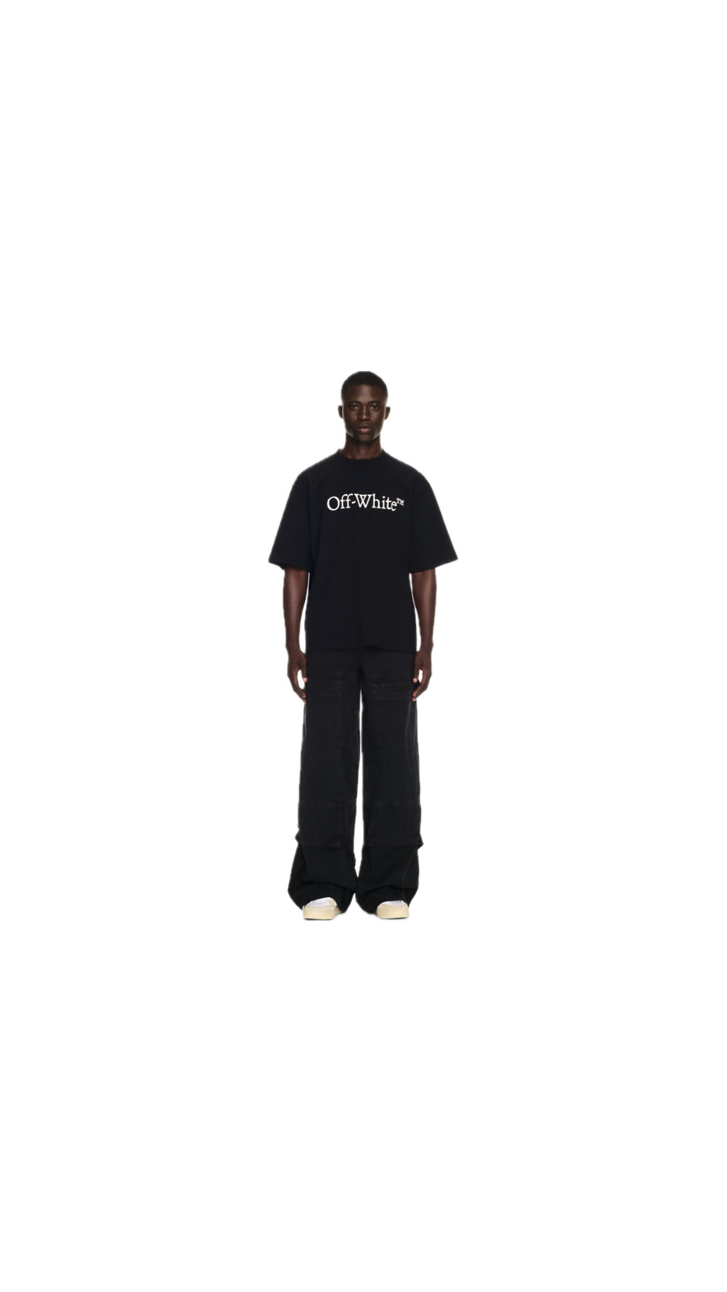 OFF-WHITE GARMENT DYED CARPENTER BAGGY JEANS