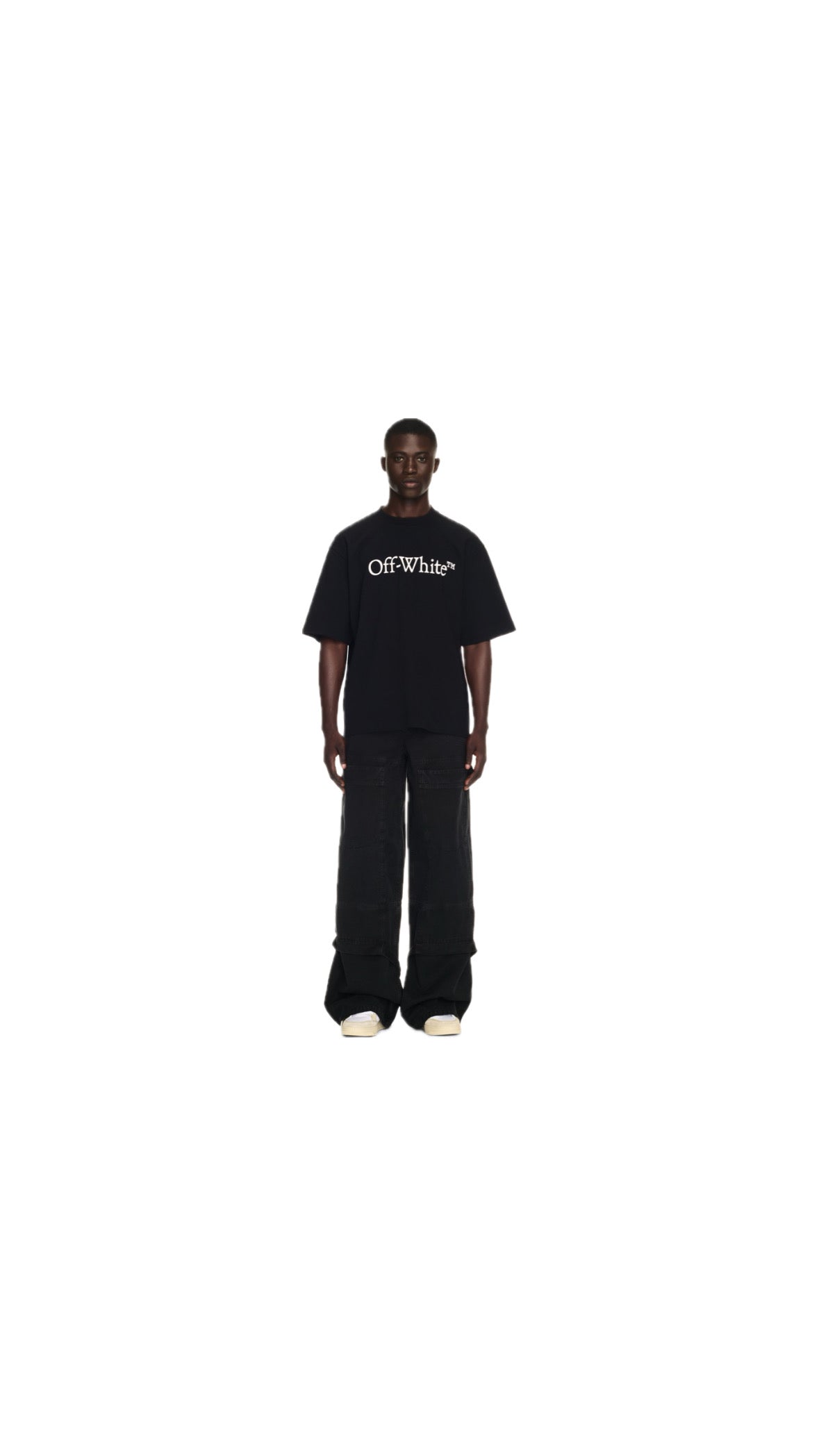 OFF-WHITE GARMENT DYED CARPENTER BAGGY JEANS