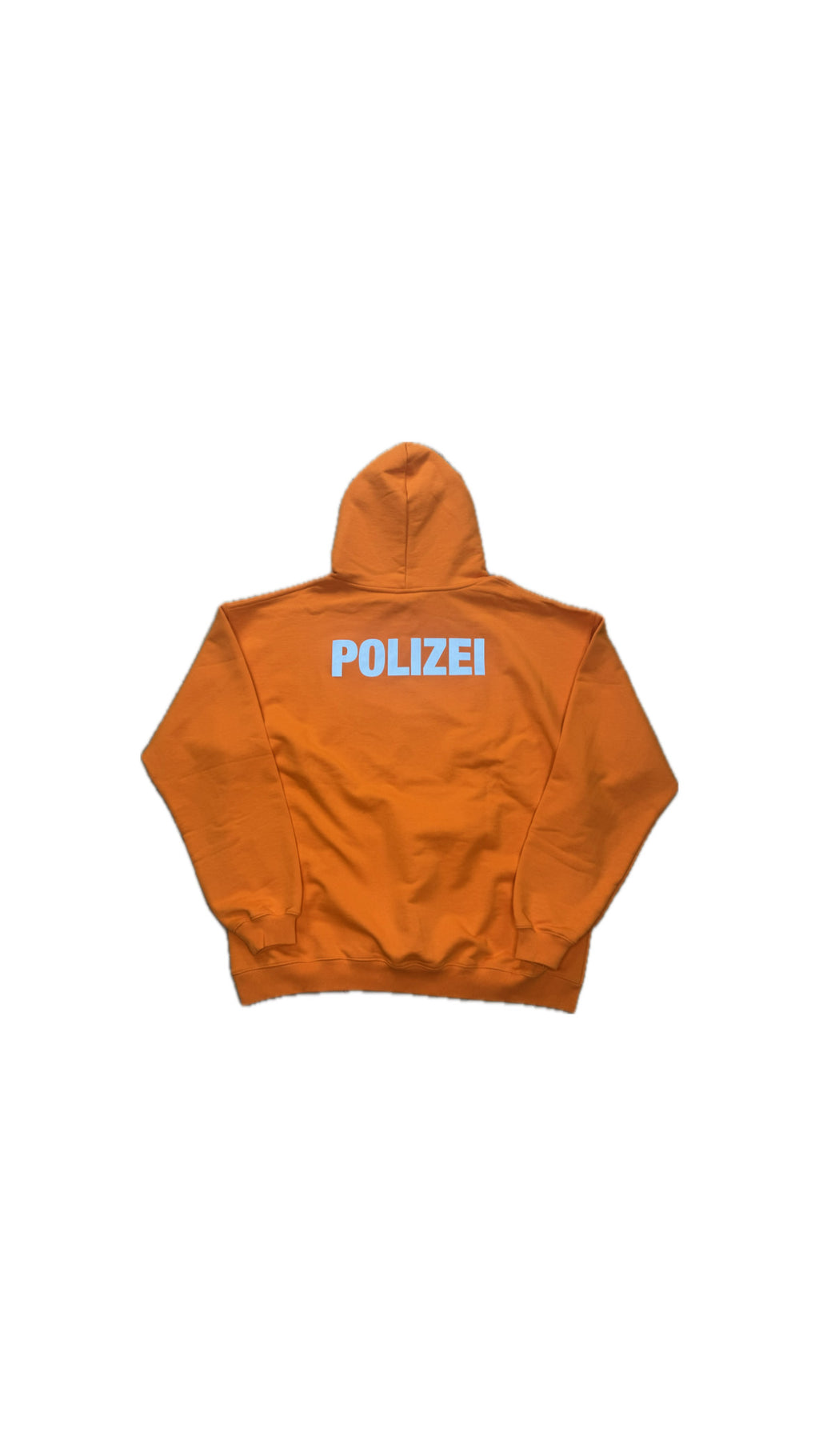 VETEMENTS “POLIZEI” ORANGE OVERSIZED HOODIE