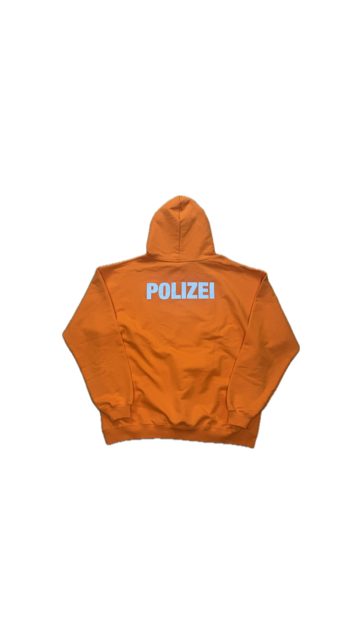 VETEMENTS “POLIZEI” ORANGE OVERSIZED HOODIE