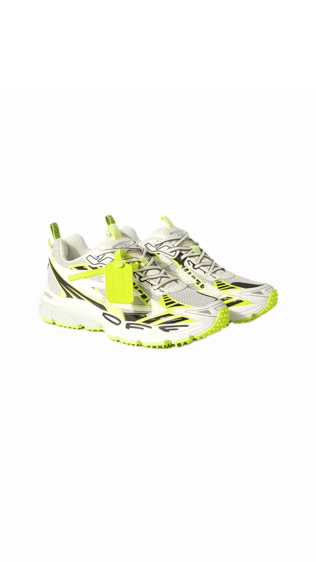 OFF-WHITE “BE RIGHT BACK” NEON GREEN SNEAKERS