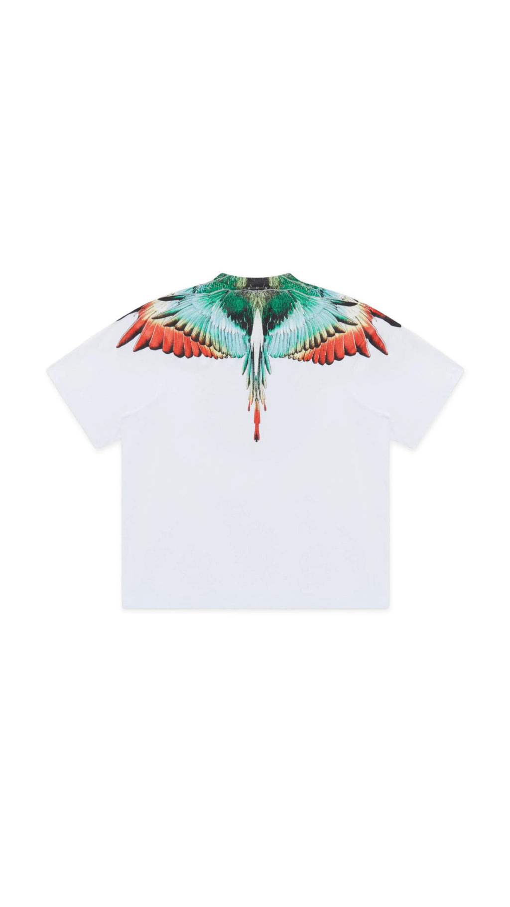 MARCELO BURLON GREEN / ORANGE WING WHITE T-SHIRT