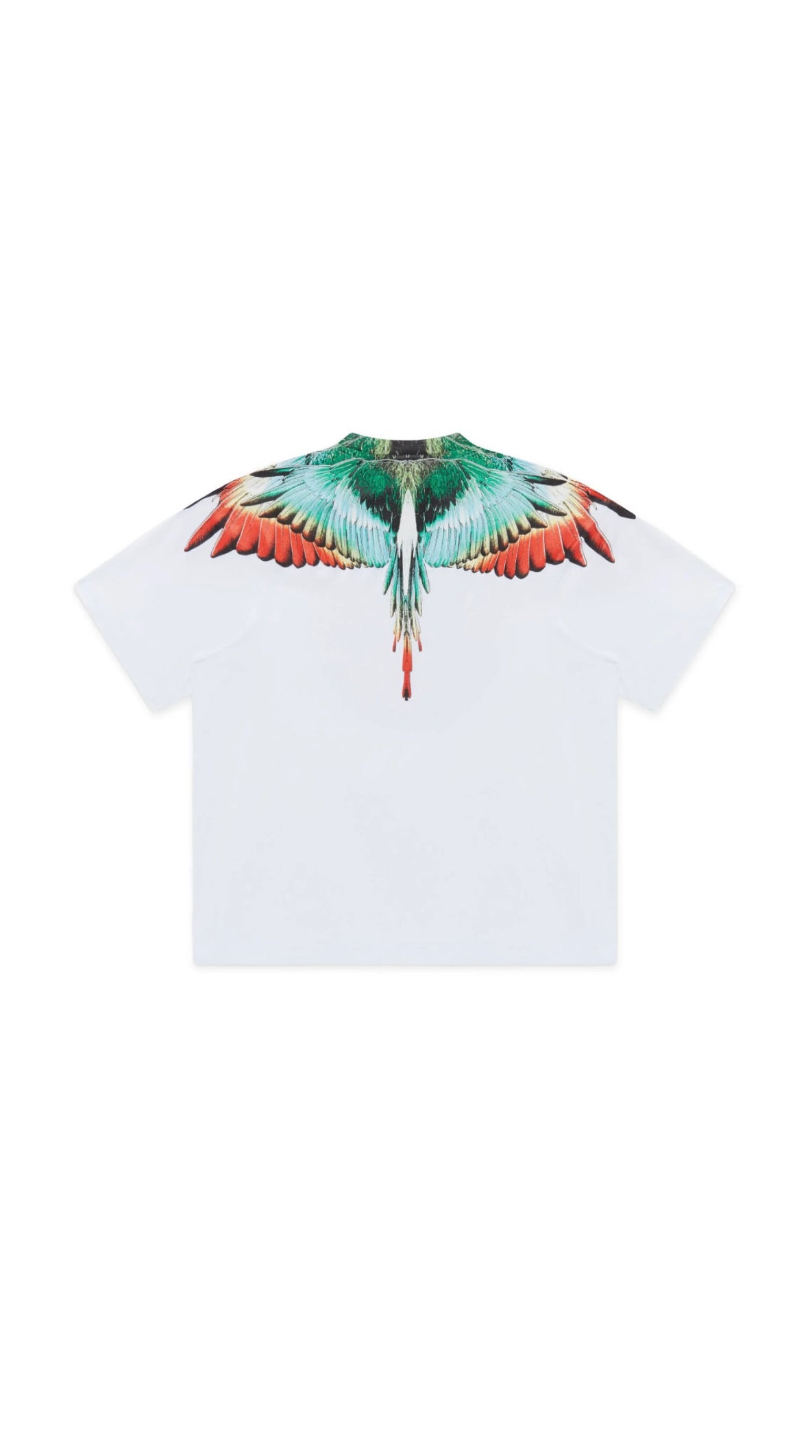 MARCELO BURLON GREEN / ORANGE WING WHITE T-SHIRT