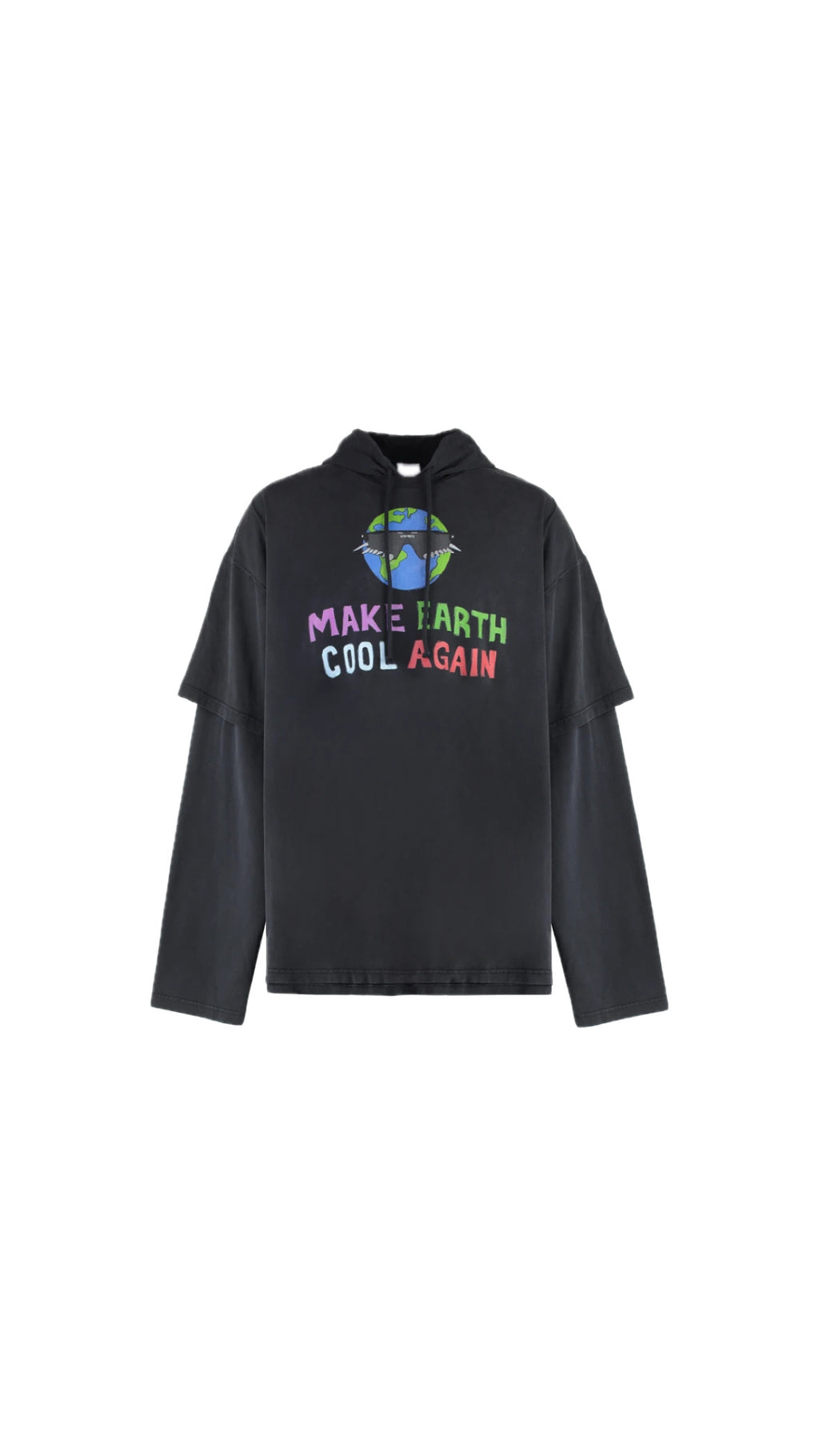 VETEMENTS “MAKE EARTH COOL AGAIN” LONG-SLEEVED HOODIE