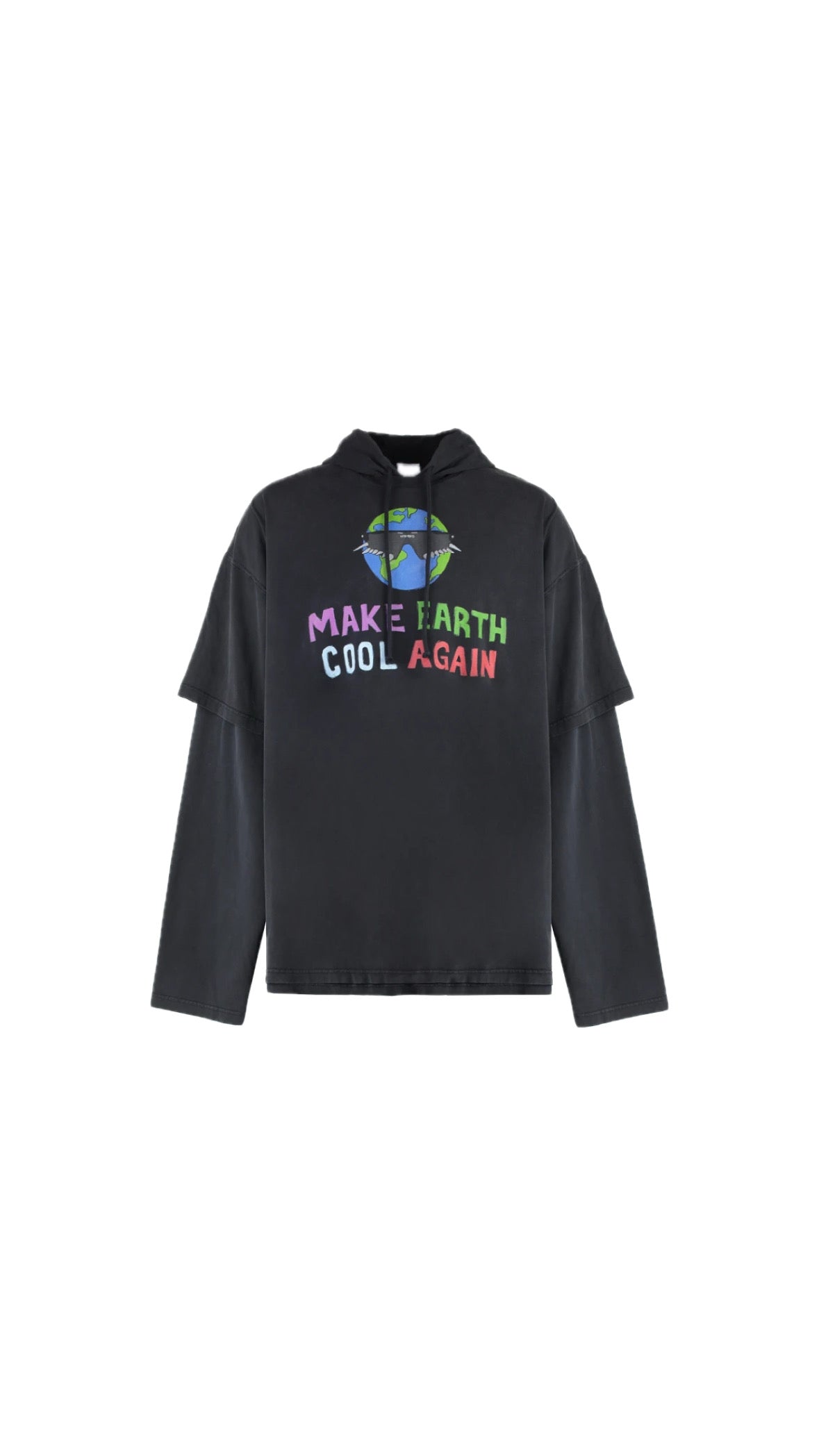 VETEMENTS “MAKE EARTH COOL AGAIN” LONG-SLEEVED HOODIE