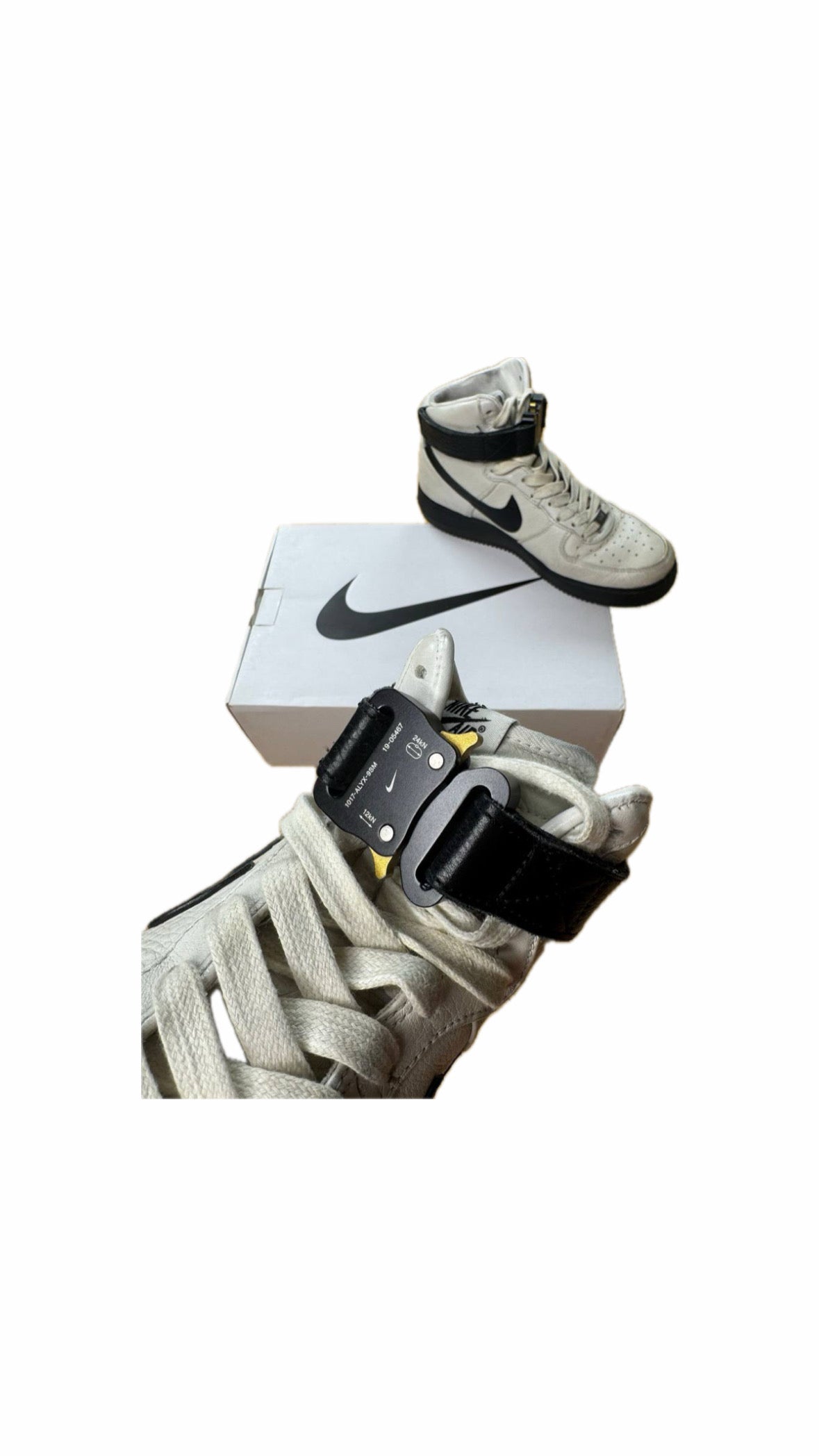 1017 ALYX 9SM x NIKE AIR FORCE 1 BUCKLE HIGH SNEAKERS