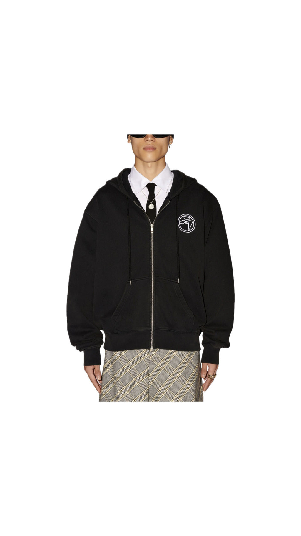 AMBUSH LOGO BLACK ZIP-HOODIE