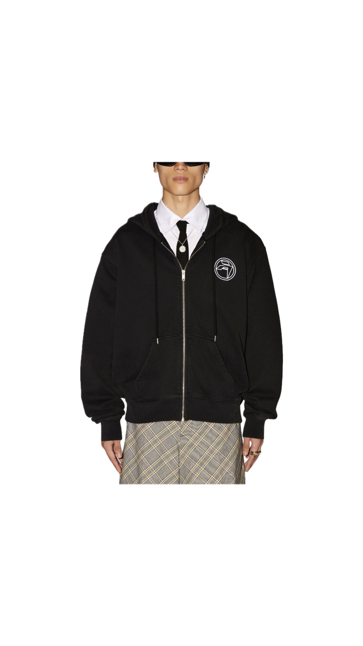 AMBUSH LOGO BLACK ZIP-HOODIE