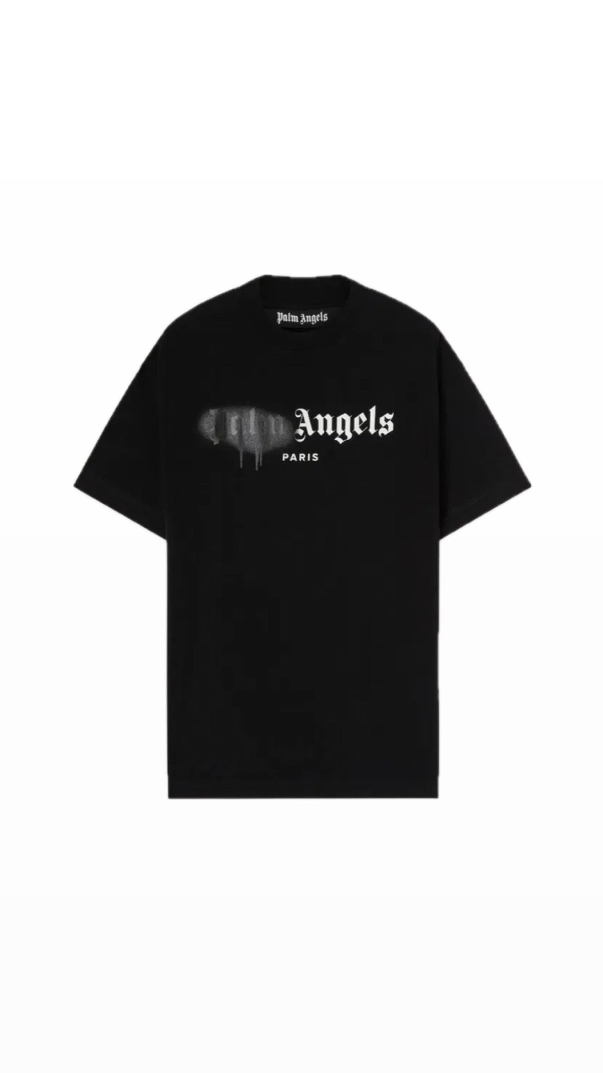 PALM ANGELS “PARIS” SPRAYED BLACK T-SHIRT