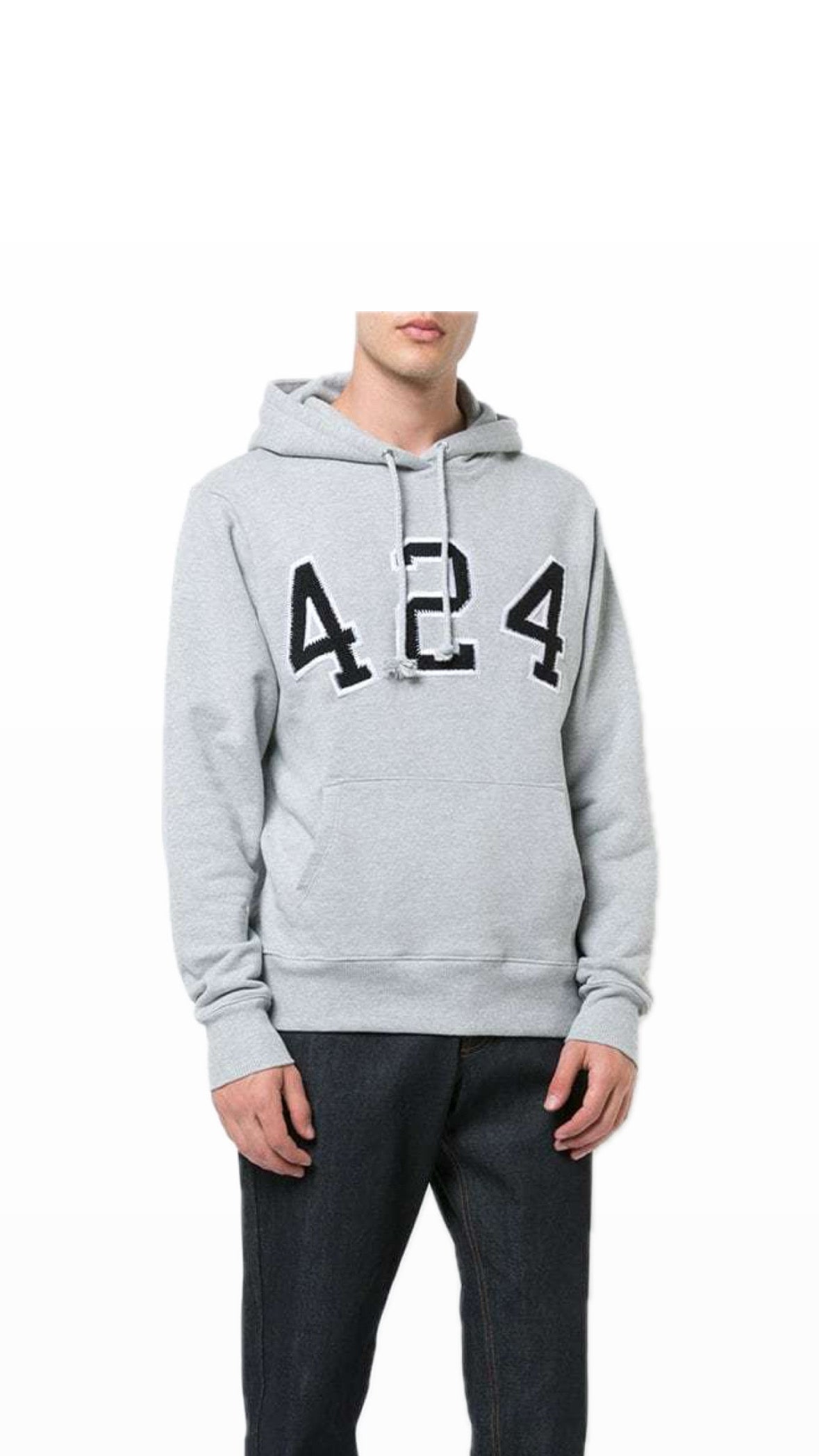 [10/10] 424 FOURTWOFOUR GREY LOGO HOODIE