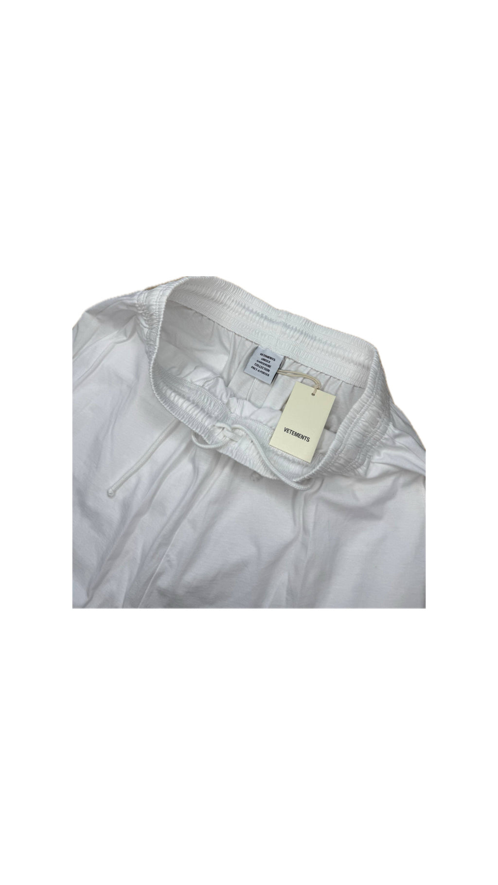 VETEMENTS WHITE LOGO OVERSIZED SWEATPANTS