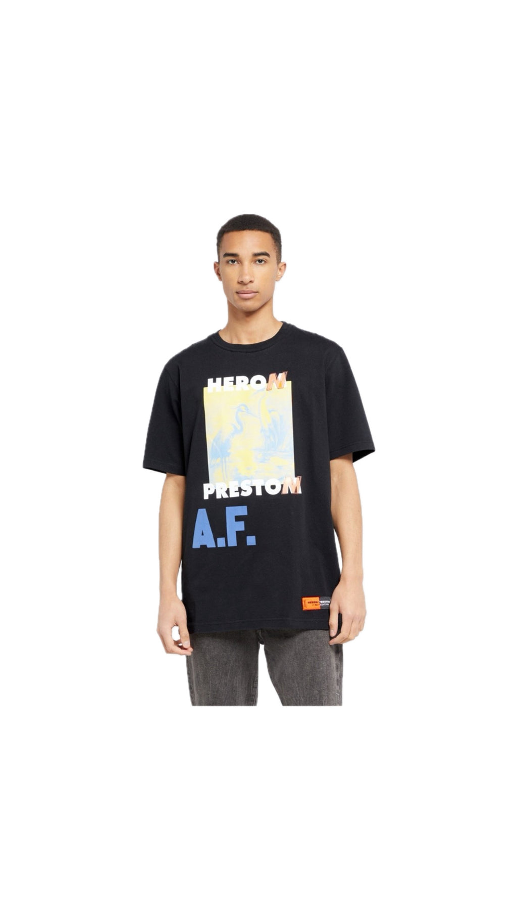 HERON PRESTON MISTAKE BLACK T-SHIRT