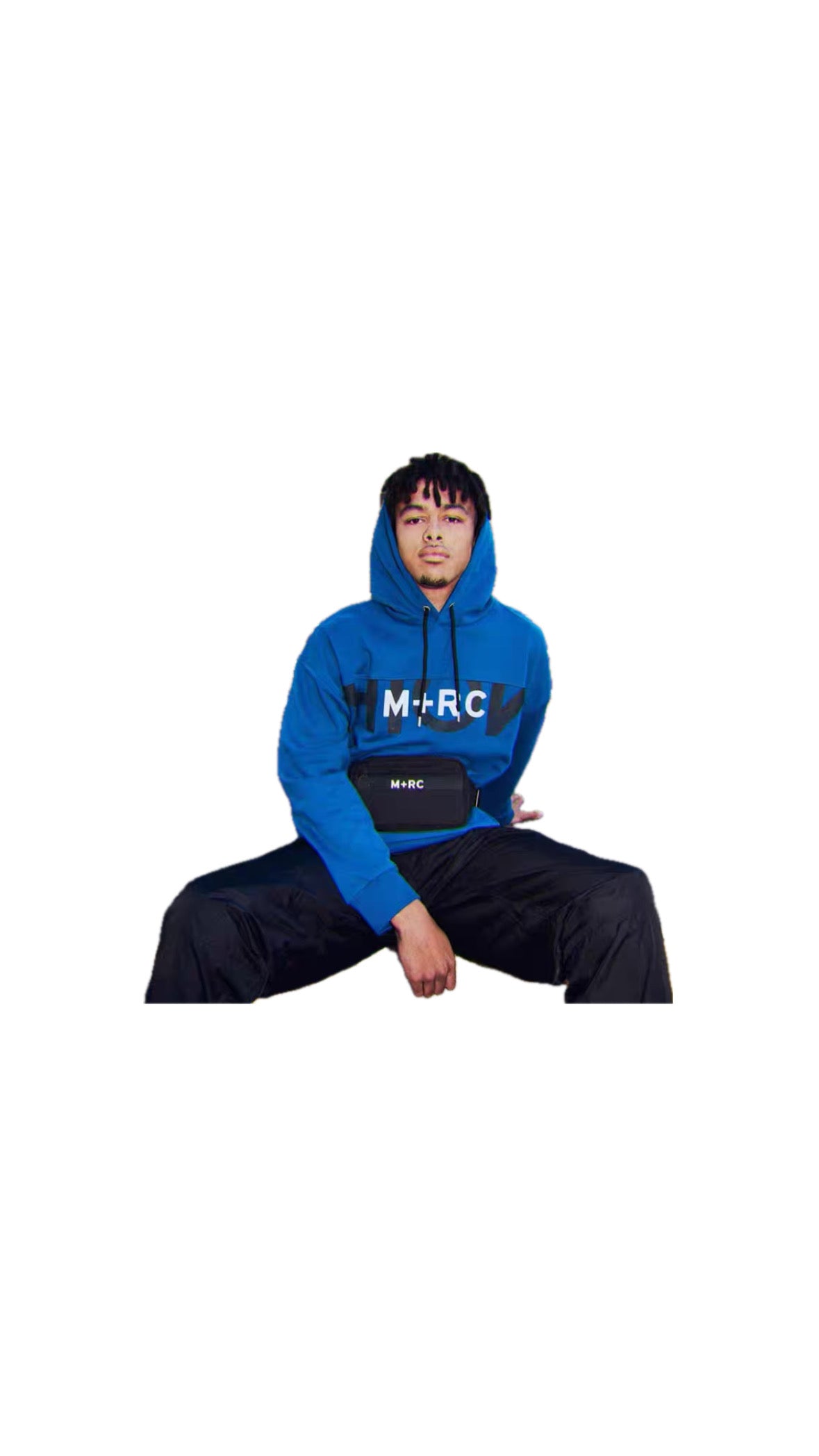 M+RC NOIR FADED LOGO BLUE HOODIE